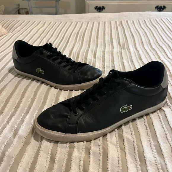 Lacoste Mens Shoes Size 12 Black Sneakers - Picture 1 of 10